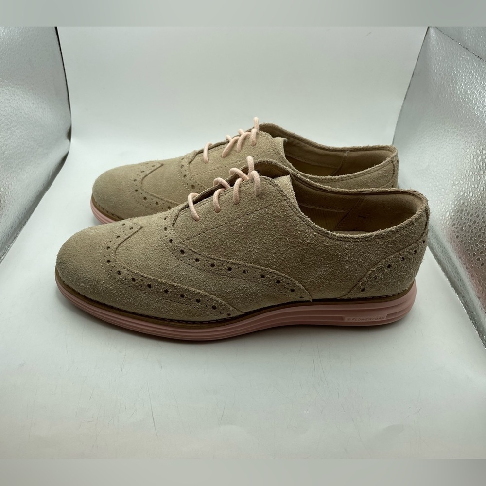 Cole Haan Original Grand 10th Anniversary Flowerfoam tan suede sneakers size 6.5